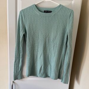 Light Blue-Green Cable Knit Sweater